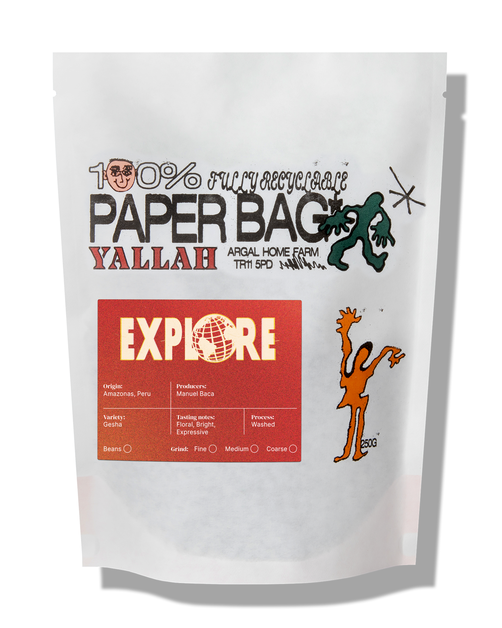 Recyclable Coffee Paper Bag Manuel Baca Gesha